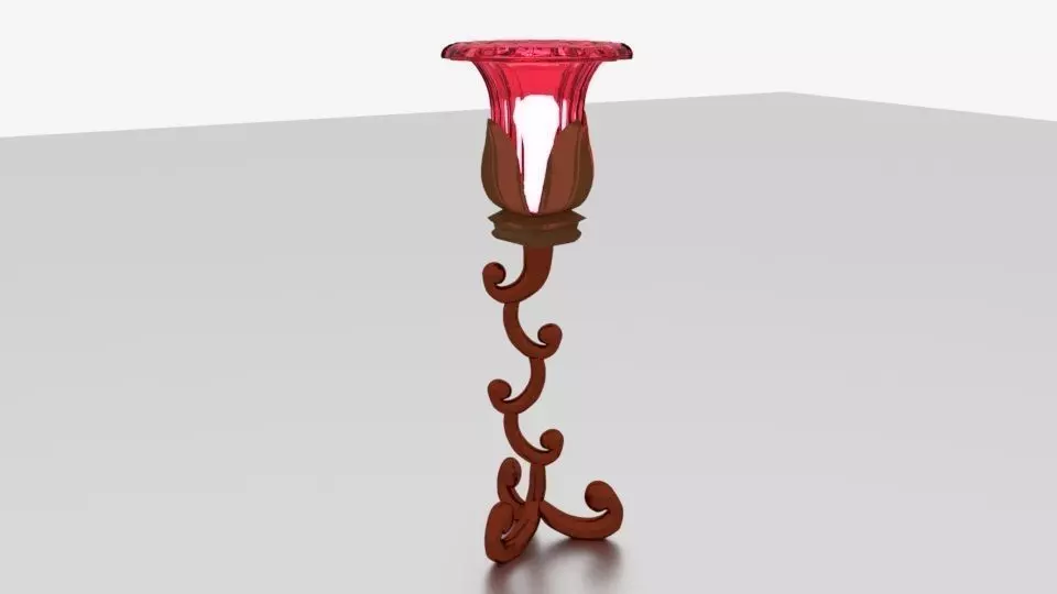 3D Lamp with glass 3D model_0