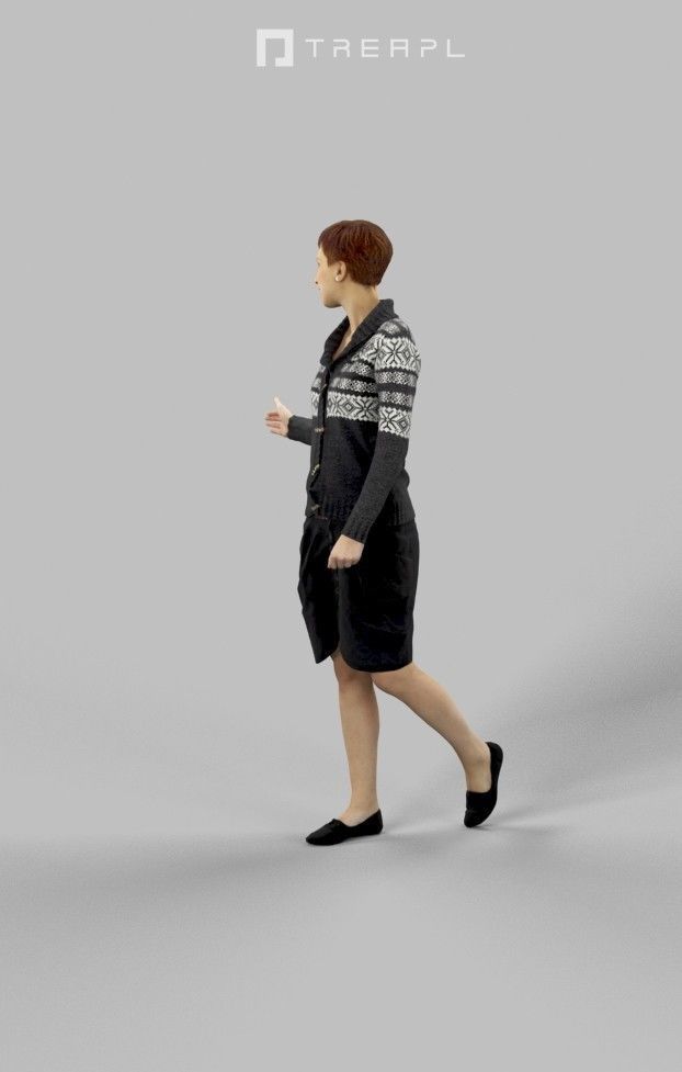 Luna A Caucasian Female Walking while Explaining 3D model_8
