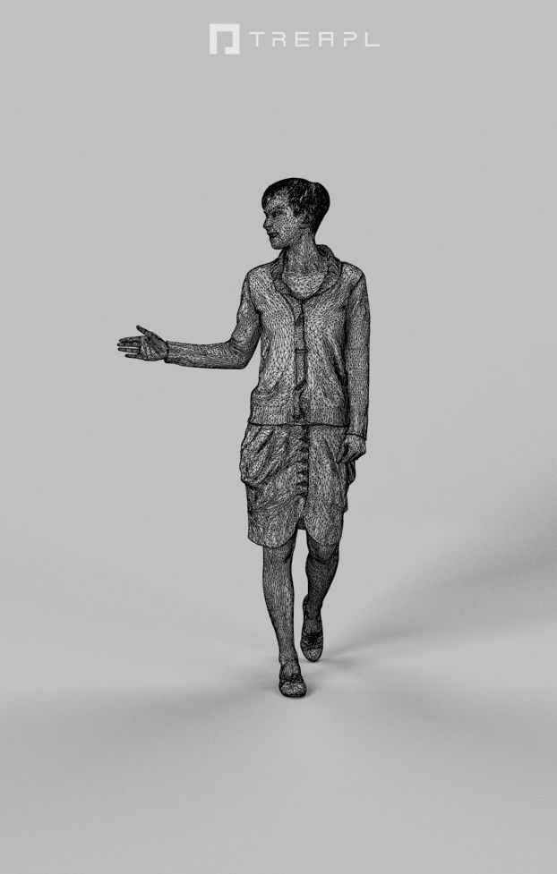 Luna A Caucasian Female Walking while Explaining 3D model_9
