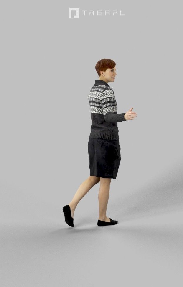 Luna A Caucasian Female Walking while Explaining 3D model_5