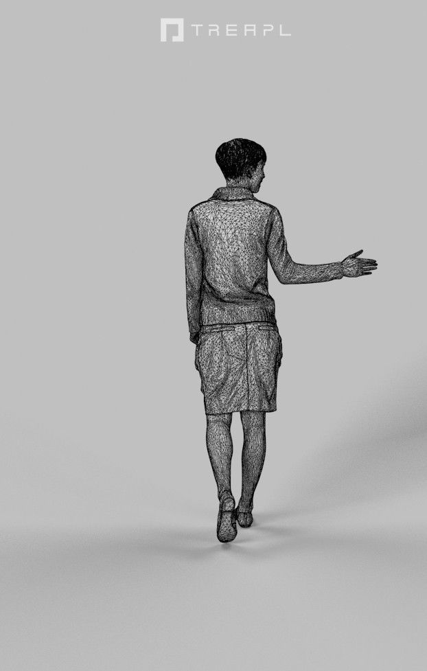 Luna A Caucasian Female Walking while Explaining 3D model_10