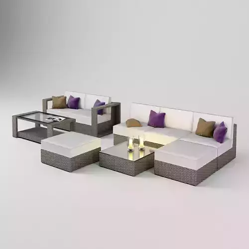 Outdoor Seating Set Garden Furniture - Dedon style 3D model