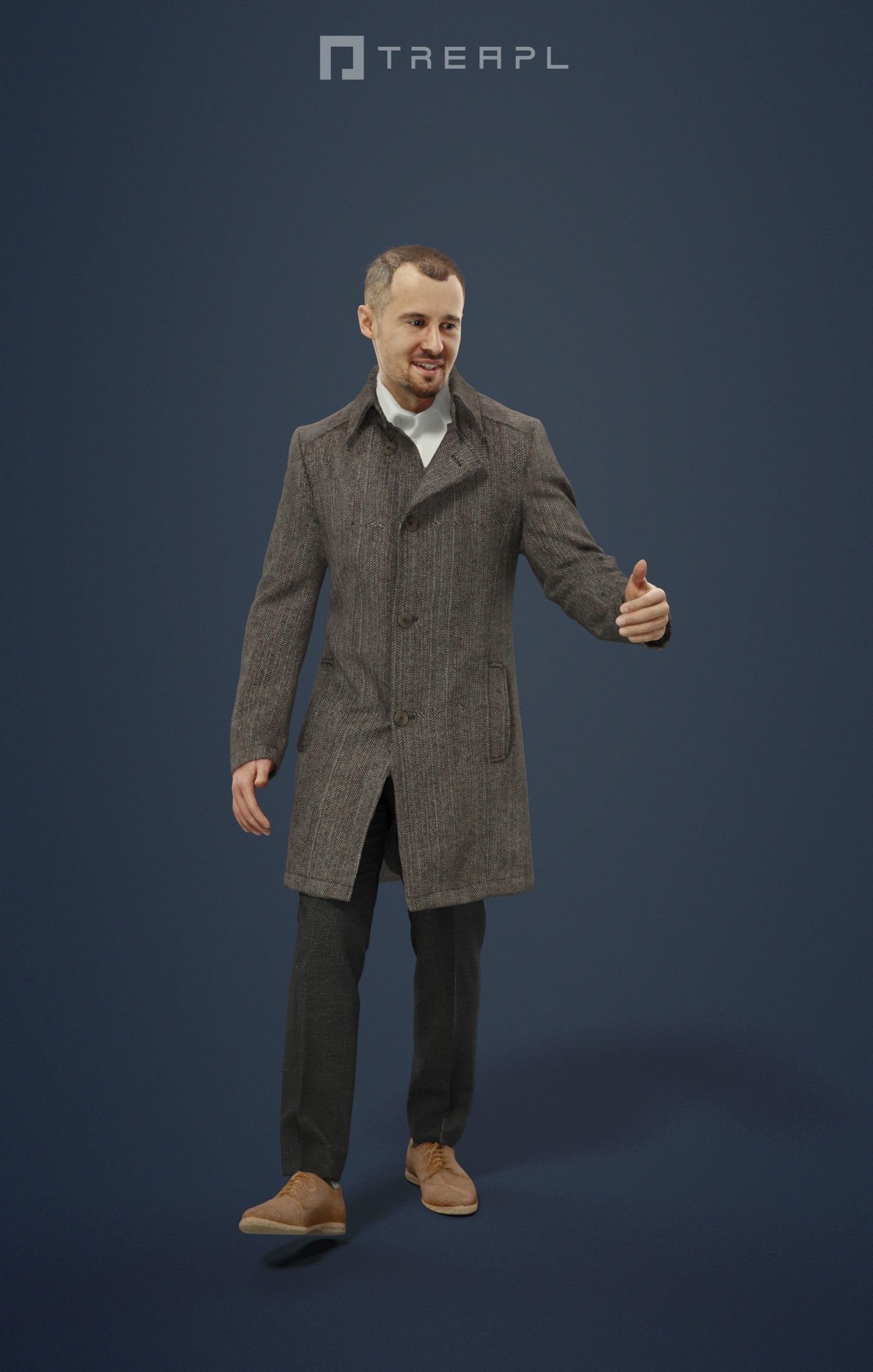 Master A Caucasian Male In Business Attire Arriving At A Meeting 3D model_1