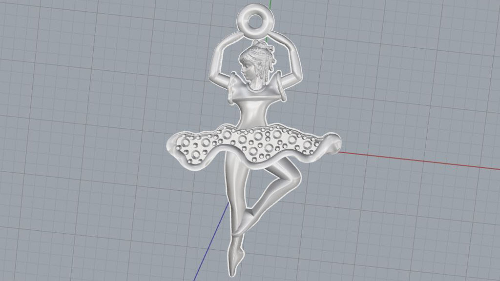 Pendant Ballerina 3D print model_4