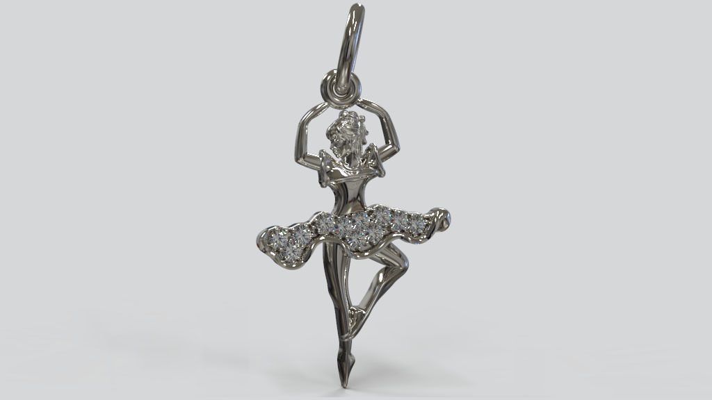 Pendant Ballerina 3D print model_1