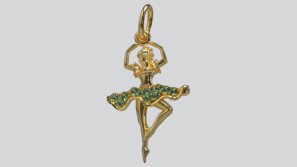 Pendant Ballerina 3D print model_3