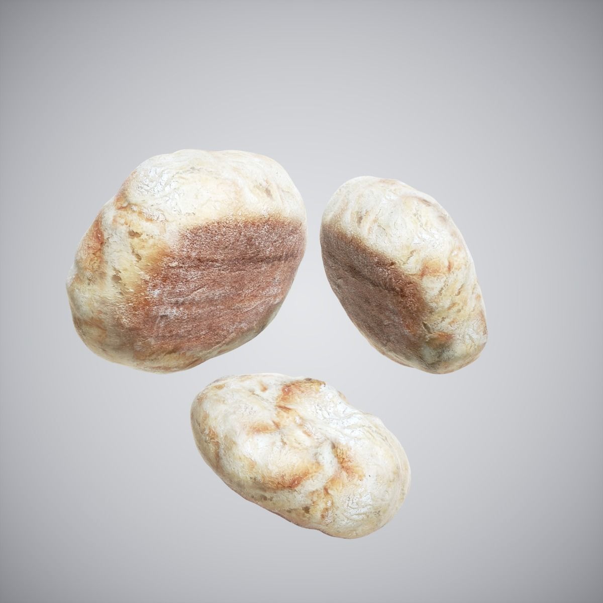 Bread Roll Low-poly 3D model_4