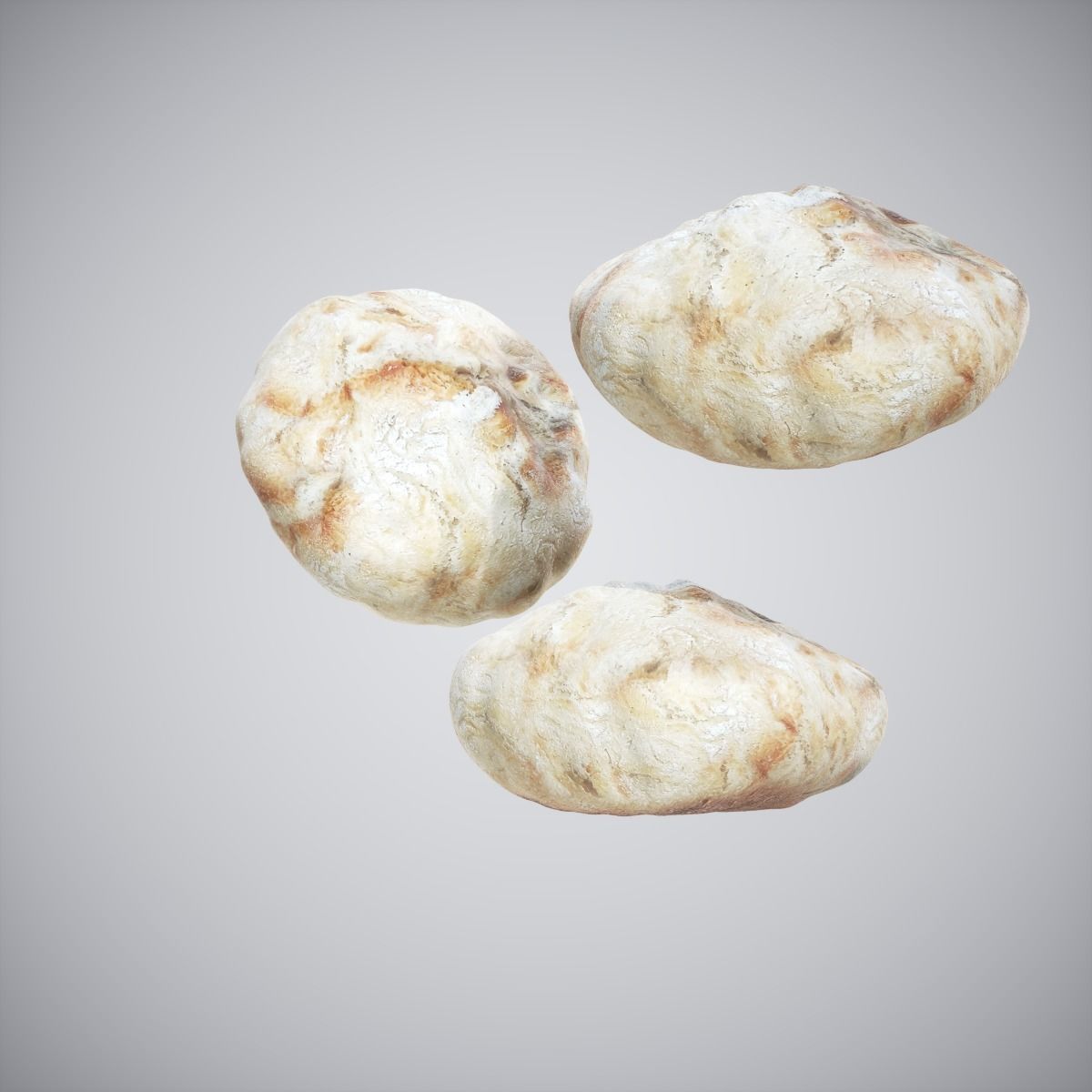 Bread Roll Low-poly 3D model_2