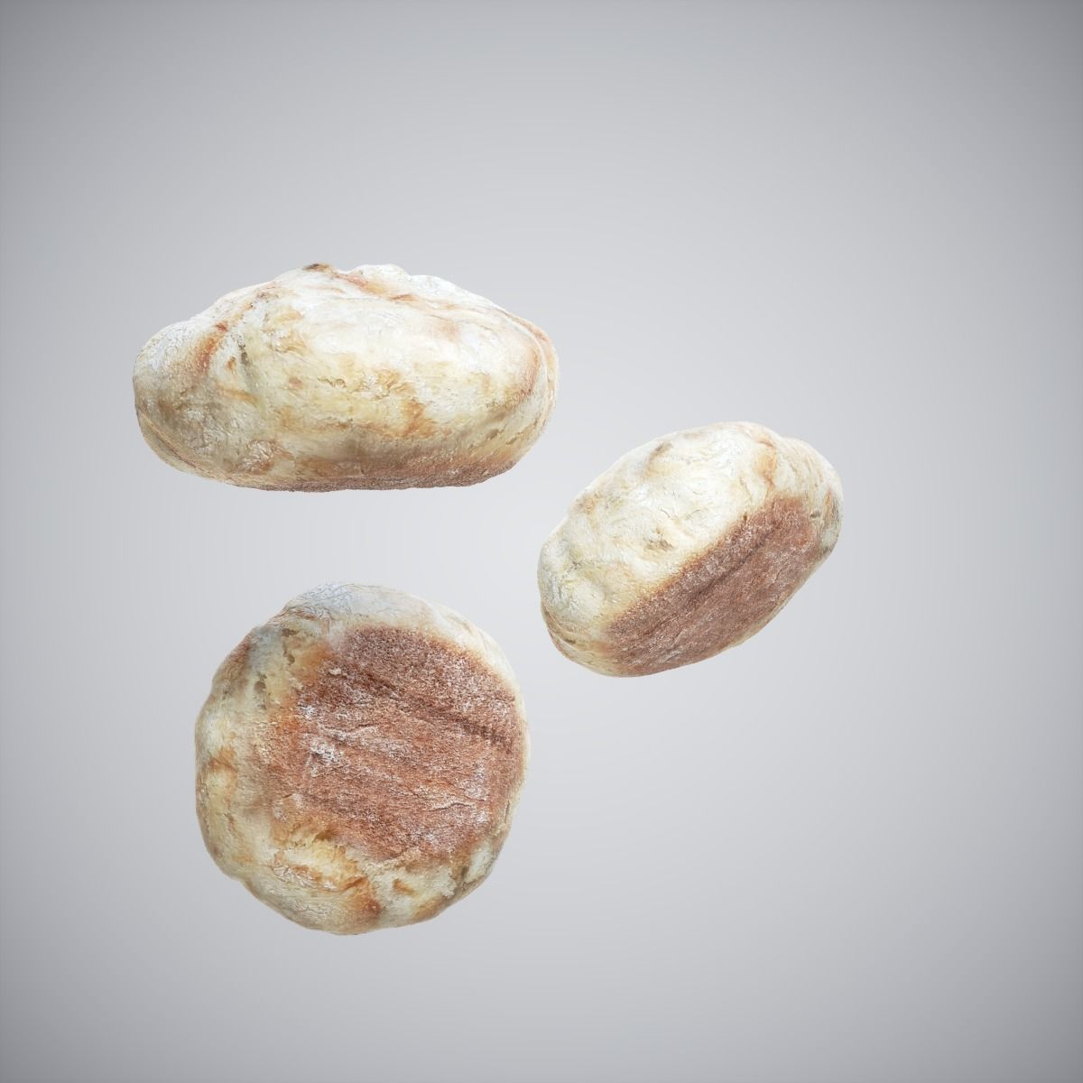 Bread Roll Low-poly 3D model_5