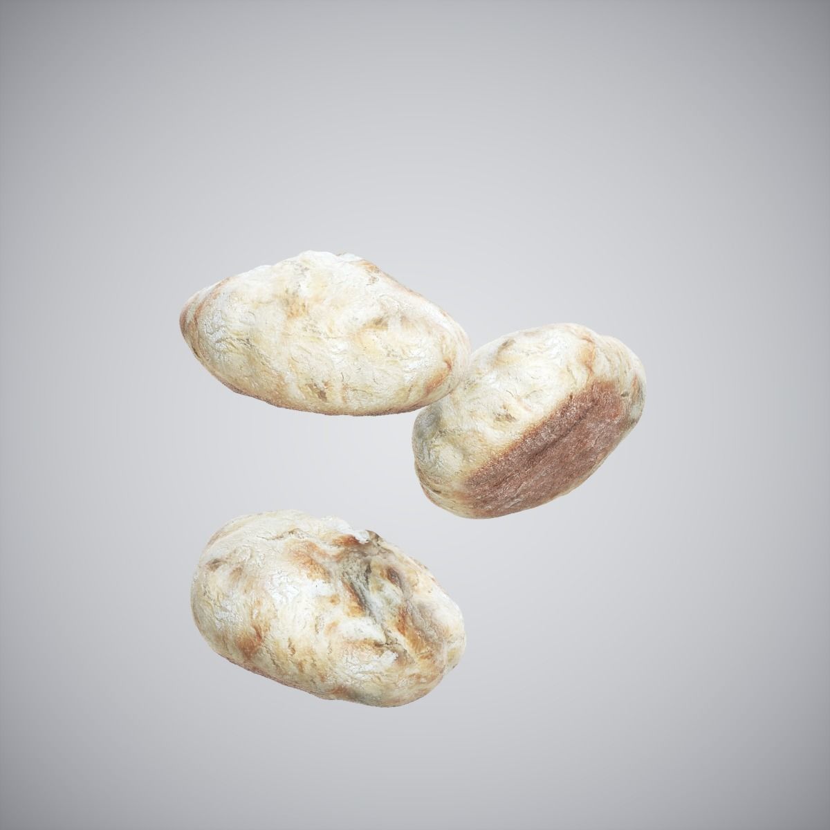 Bread Roll Low-poly 3D model_1