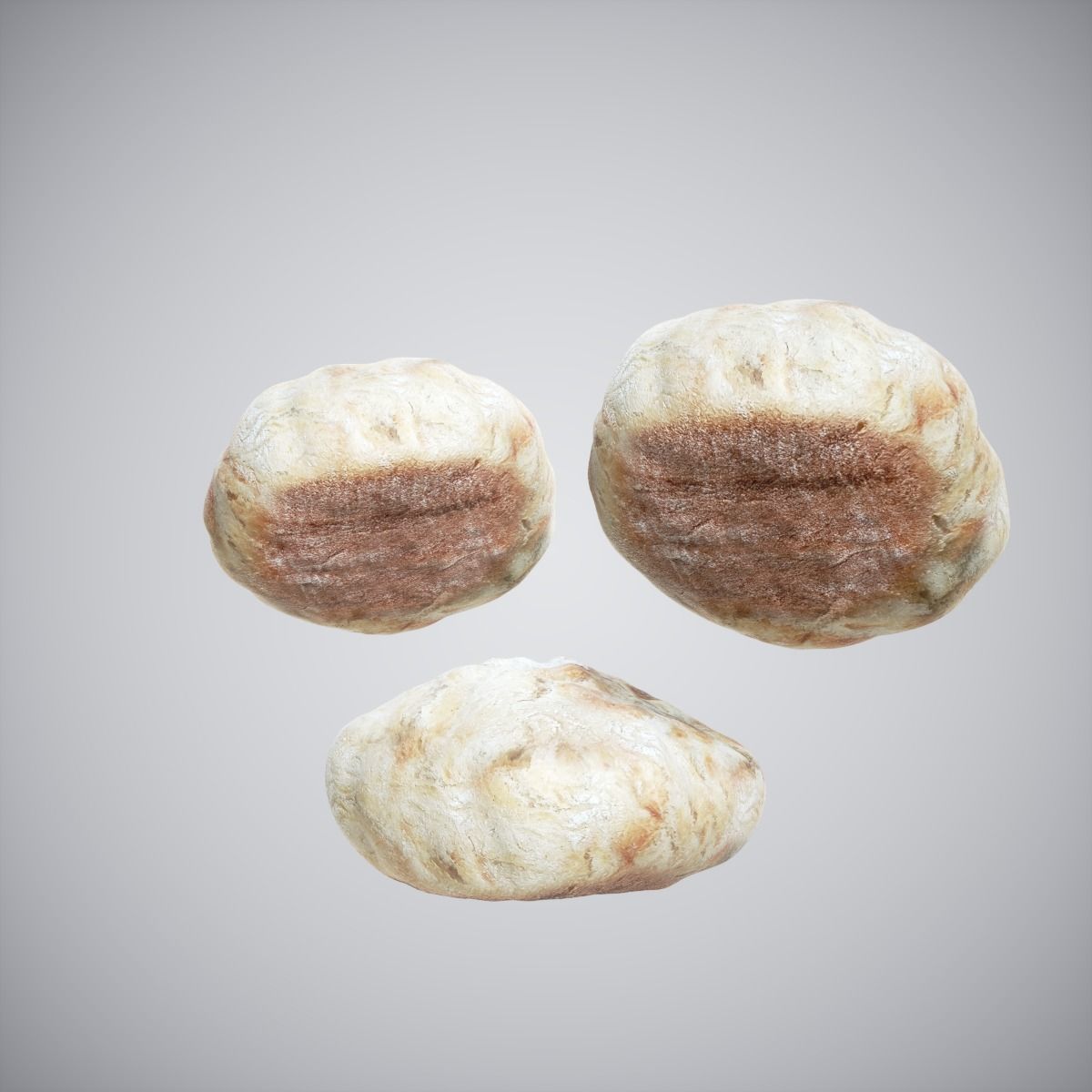 Bread Roll Low-poly 3D model_3