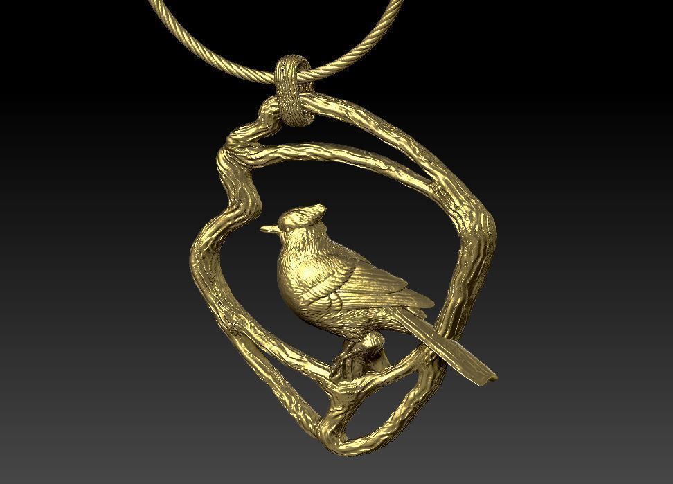 Pendant Blue Jay 3D print model_4