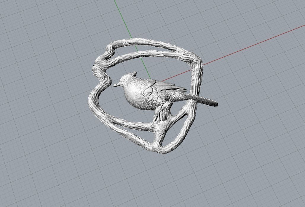 Pendant Blue Jay 3D print model_1