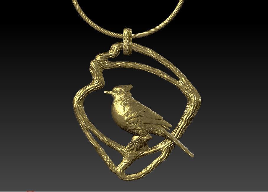 Pendant Blue Jay 3D print model_5