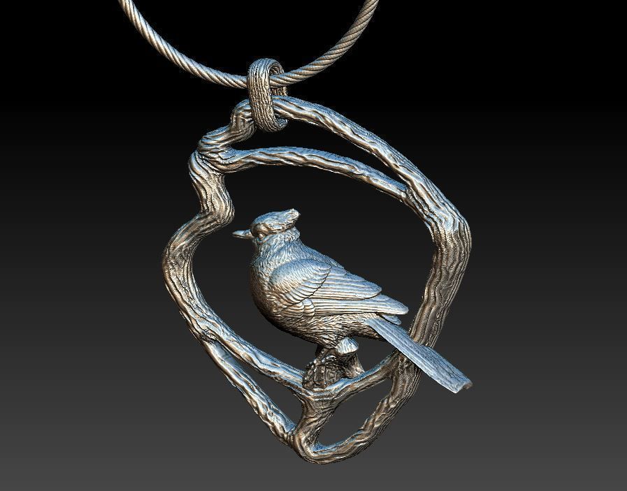 Pendant Blue Jay 3D print model_7