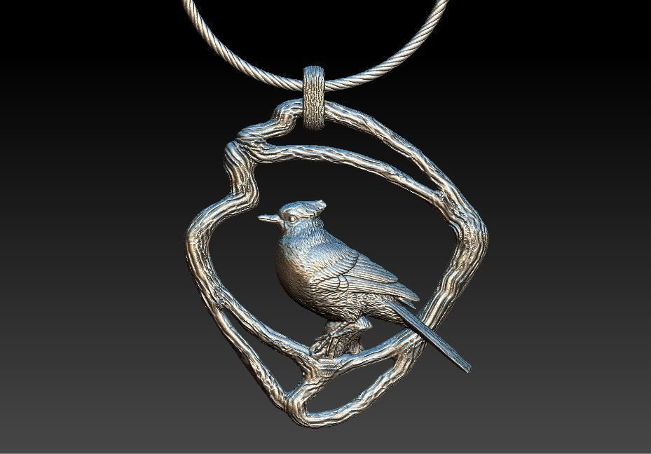 Pendant Blue Jay 3D print model_8