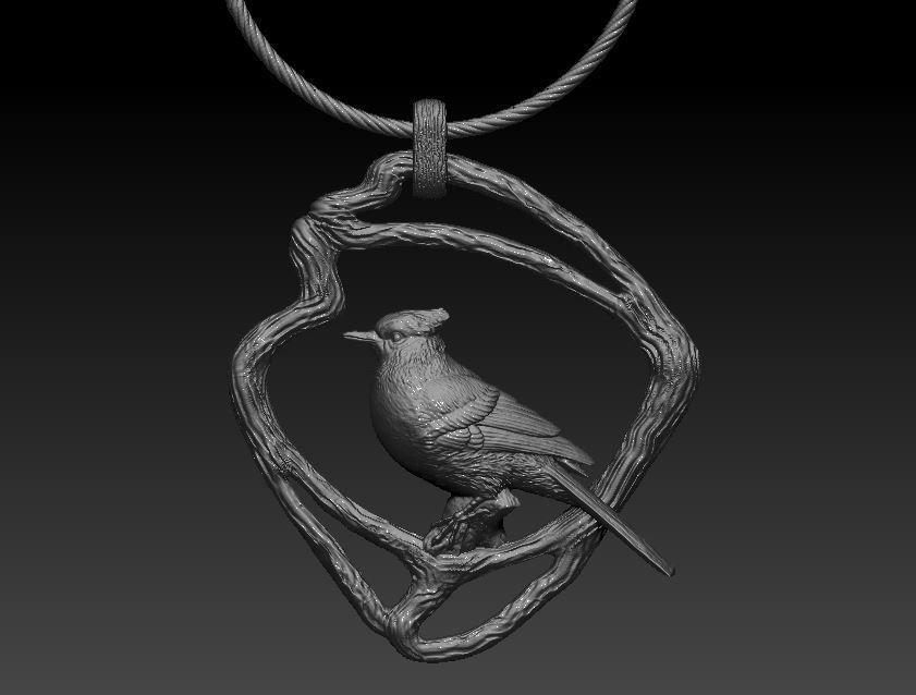 Pendant Blue Jay 3D print model_9