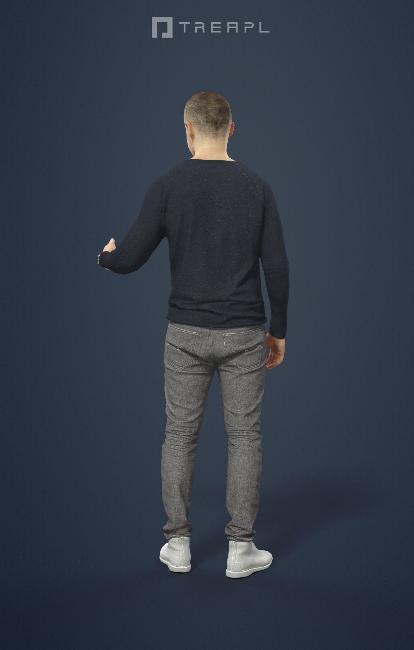 Master Casual Caucasian Male Standing And Holding his partner 3D model_2