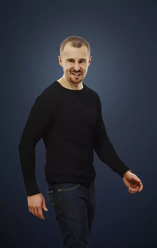 Mark A Causal Man Walking While Listening 3D model_0