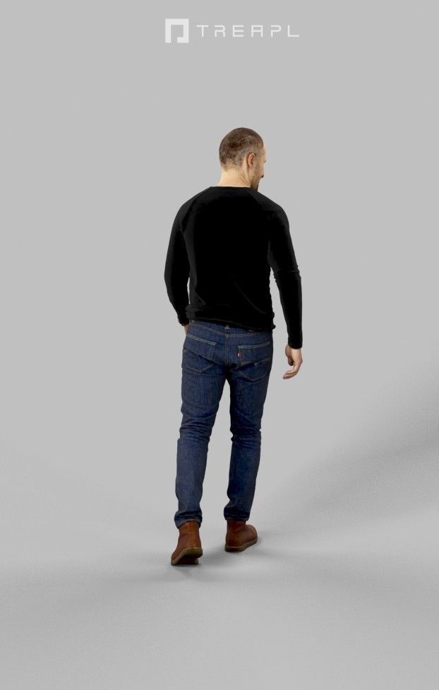Mark A Causal Man Walking While Listening 3D model_5