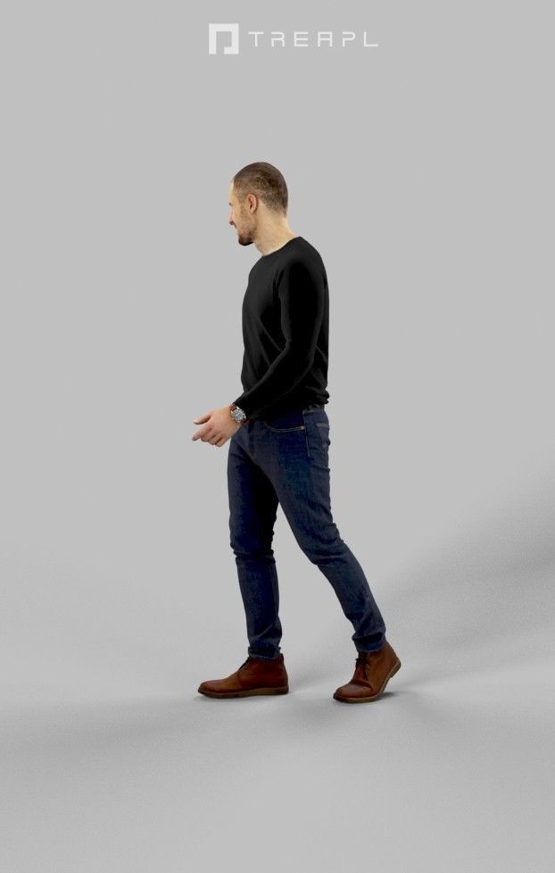 Mark A Causal Man Walking While Listening 3D model_7