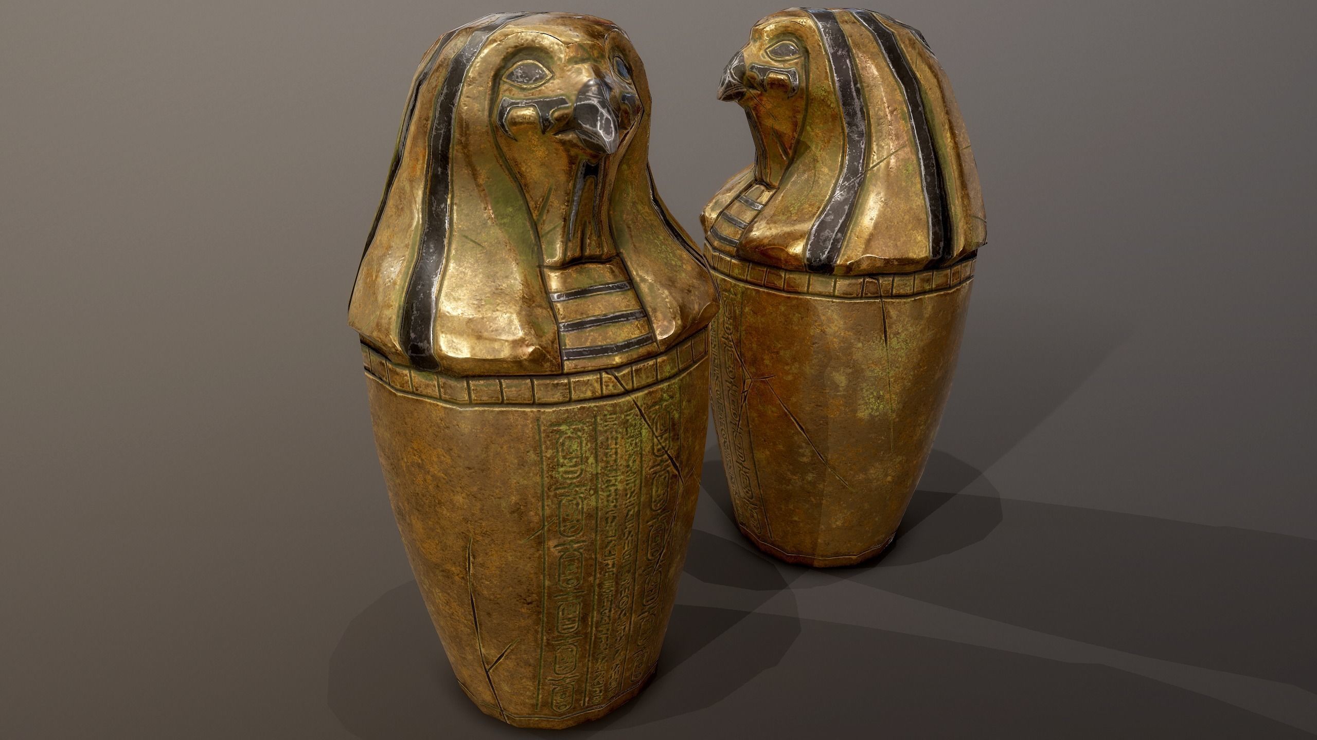 Egypt tomb jars PBR Low-poly 3D model_2