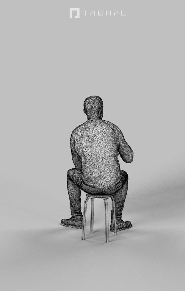 Mark Casual Male Sitting Taking a Selfie 3D model_10