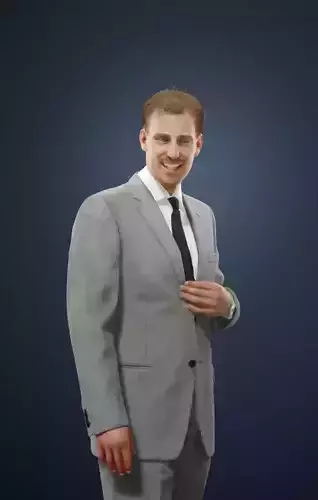 Mistery An Elegant Caucasian Male In Business Attire Standing 3D model