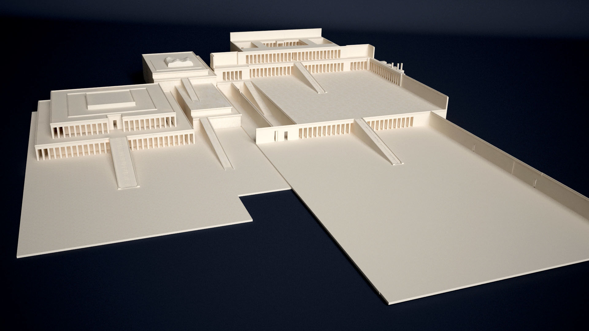 Egyptian Queen Hatshepsut Temple 3D print model_5
