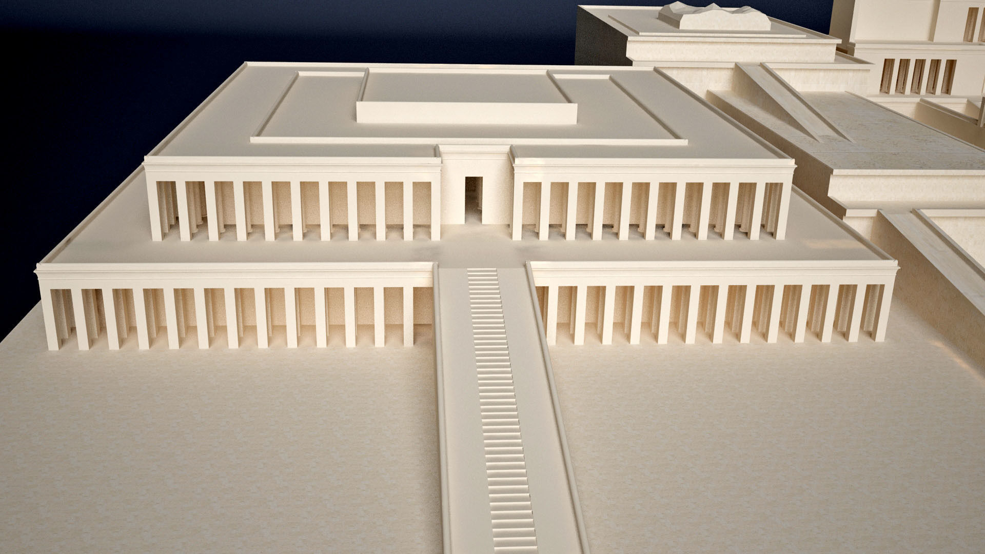 Egyptian Queen Hatshepsut Temple 3D print model_3