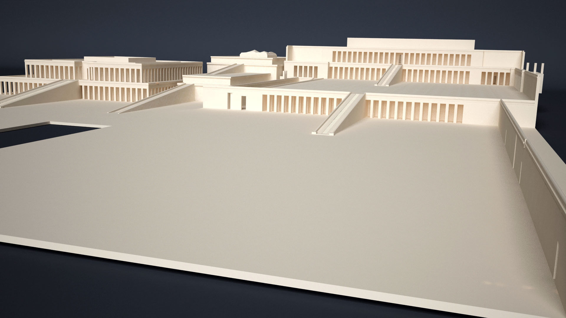 Egyptian Queen Hatshepsut Temple 3D print model_4