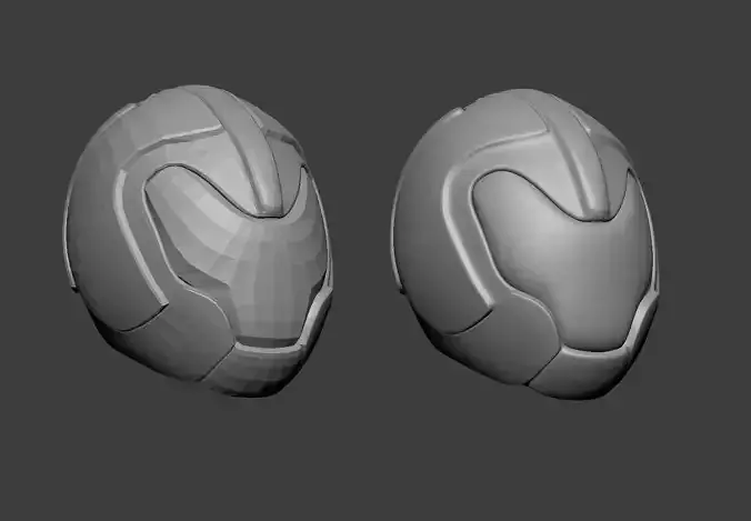 sci fi helmet lowpoly obj