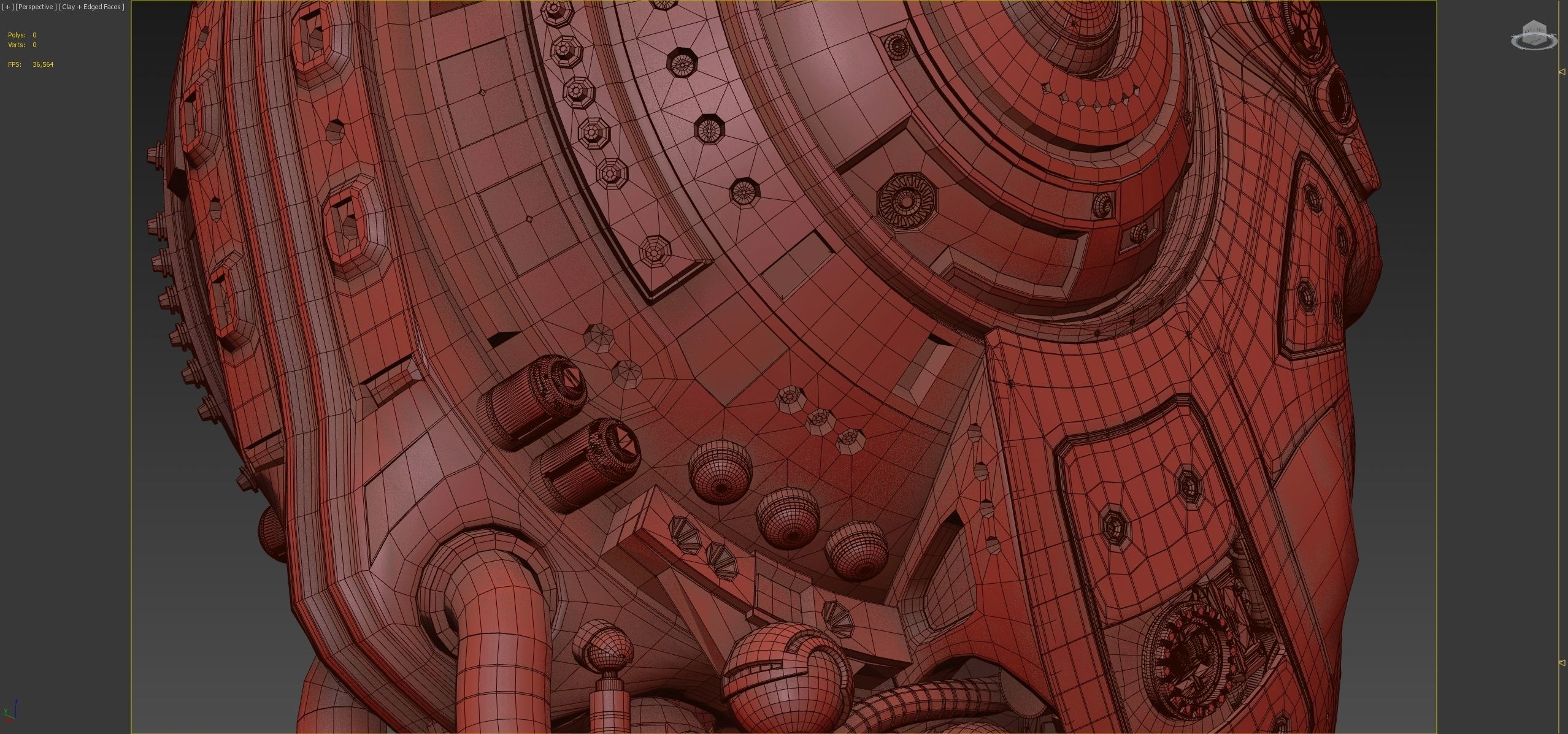 Futuristic Robot Head 3D model_14