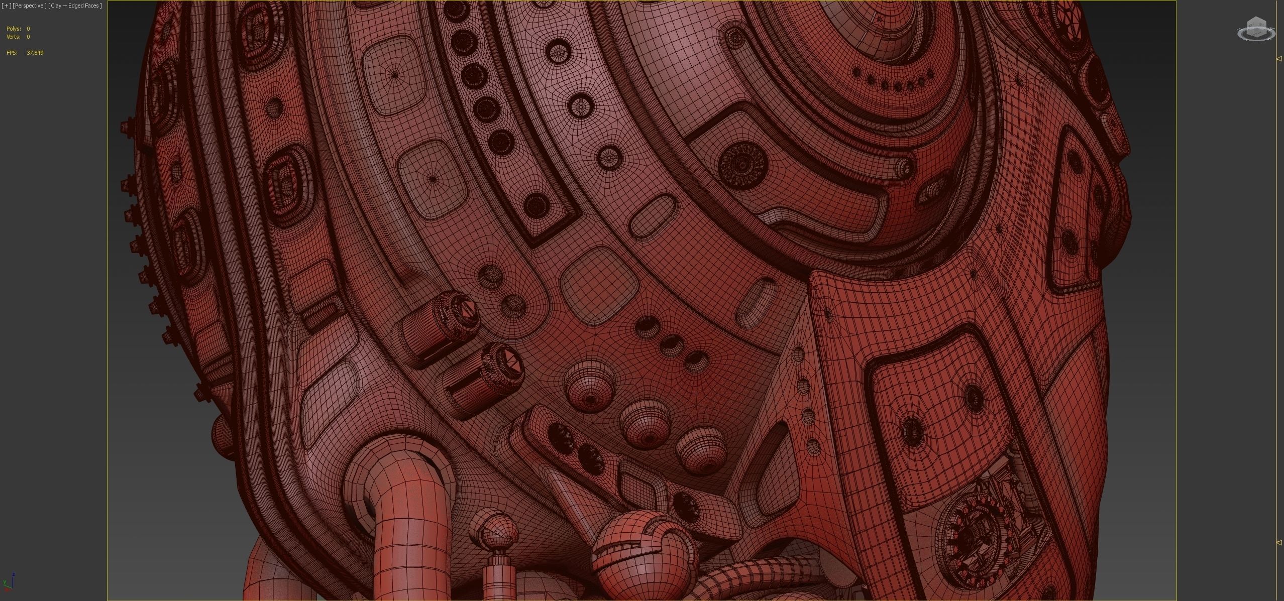 Futuristic Robot Head 3D model_15