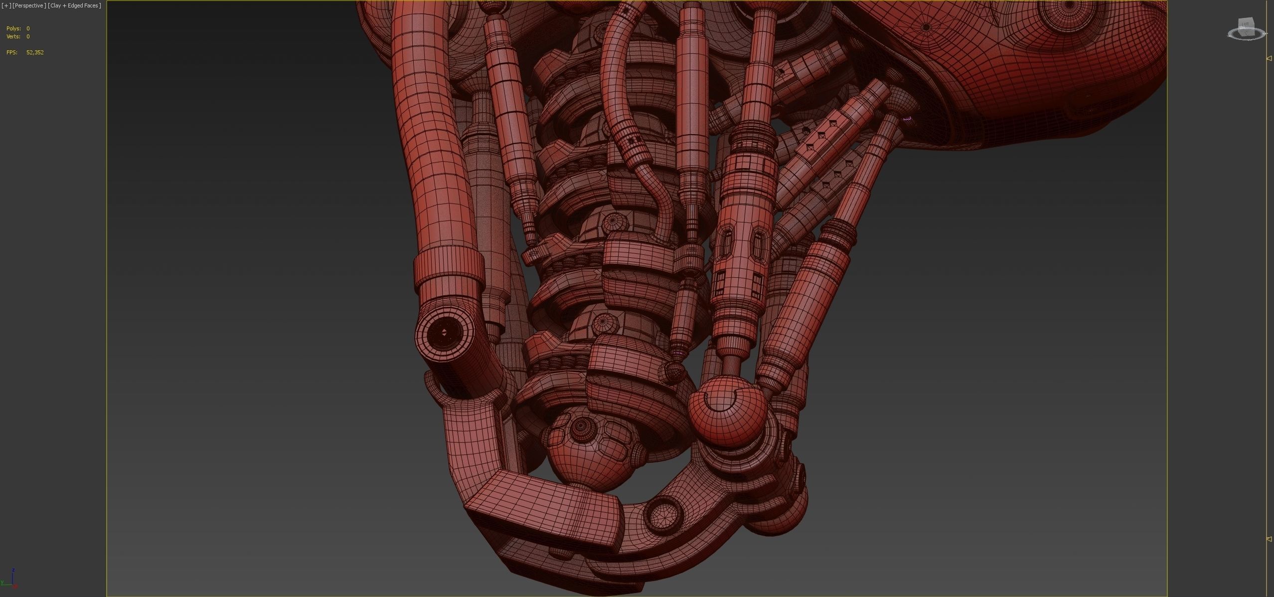 Futuristic Robot Head 3D model_17