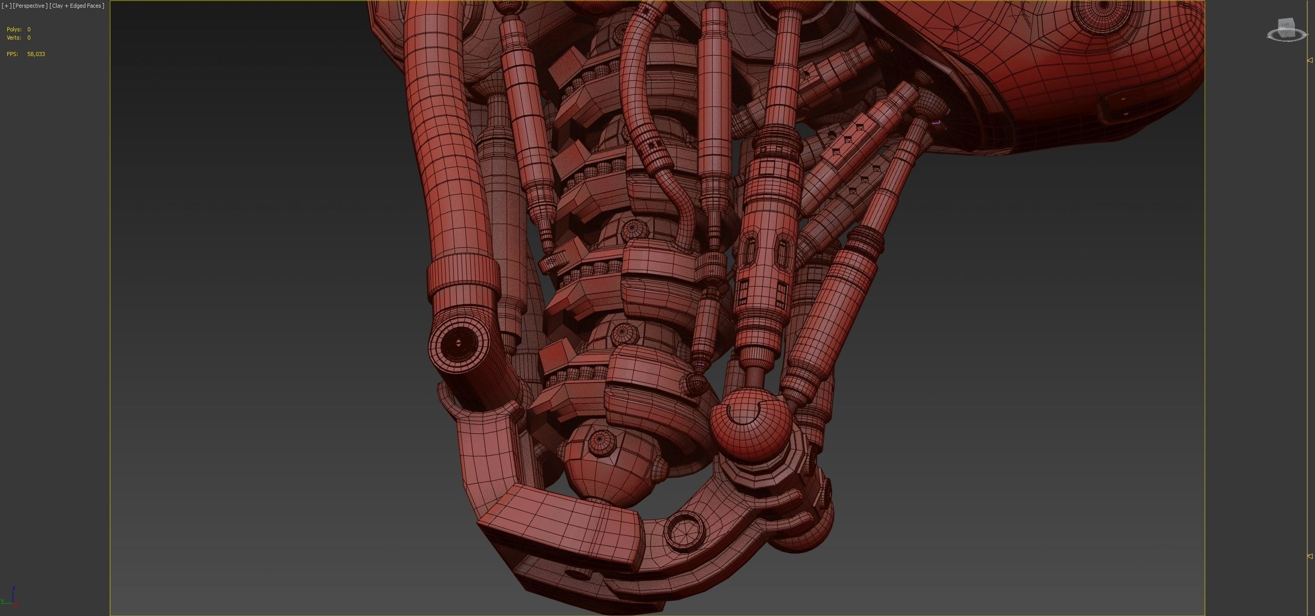 Futuristic Robot Head 3D model_16