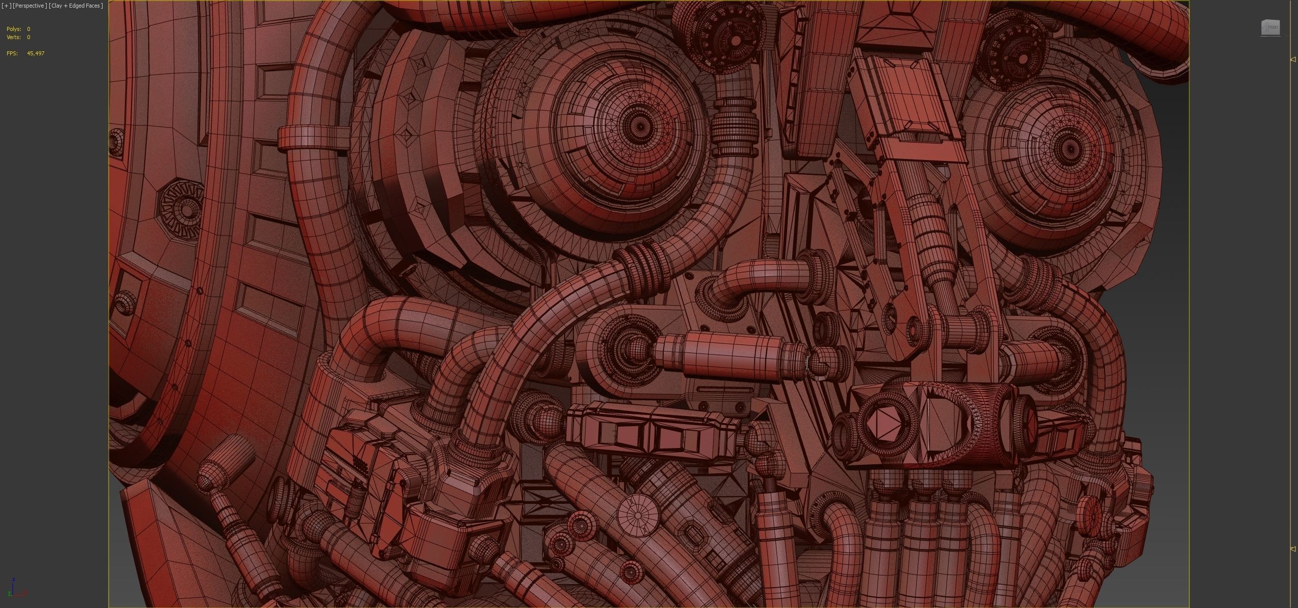 Futuristic Robot Head 3D model_18