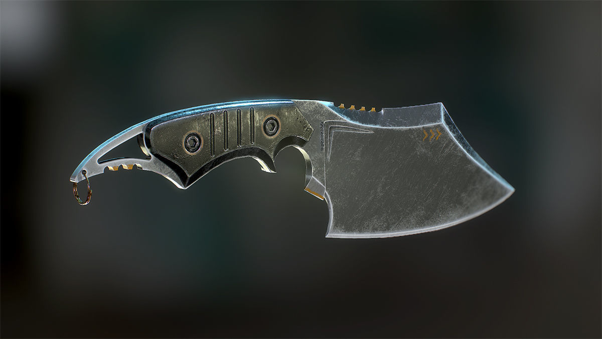 Army Butcher Knife Low-poly 3D model_3