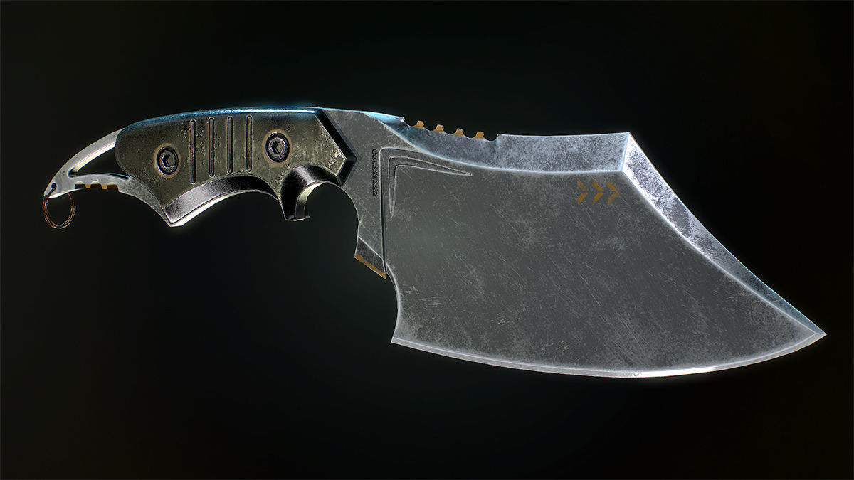 Army Butcher Knife Low-poly 3D model_4