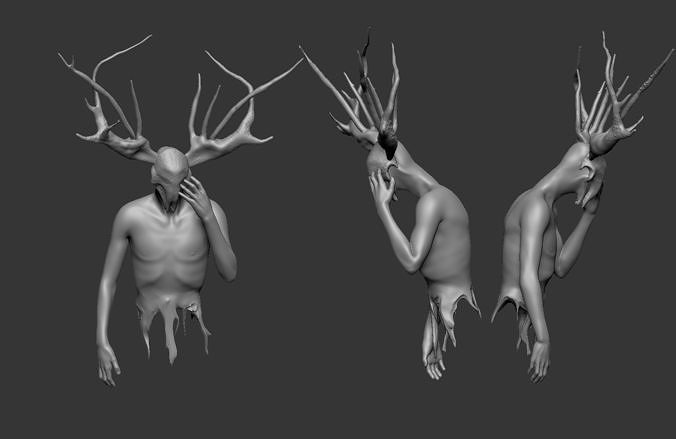fantasy man horned 3D print model