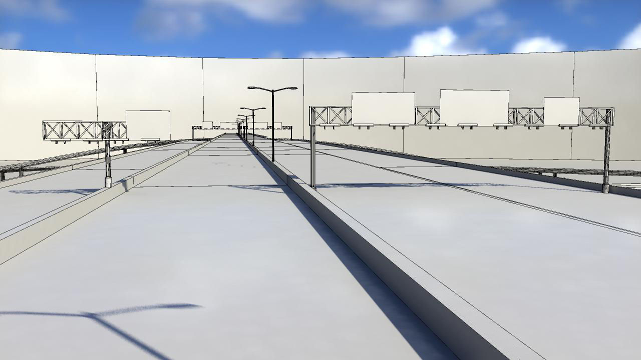 Freeway01 empty highway with bridge over it 3D model_14
