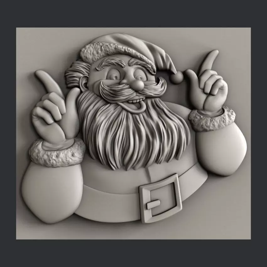 3d STL models for CNC router Santa Claus 3D model_0