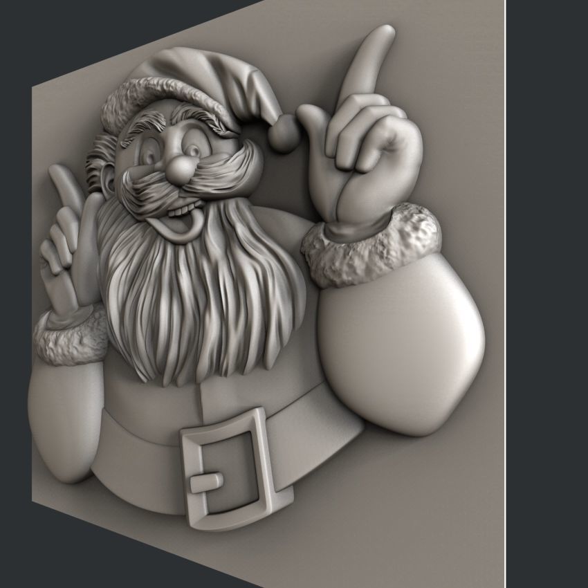 3d STL models for CNC router Santa Claus 3D model_2