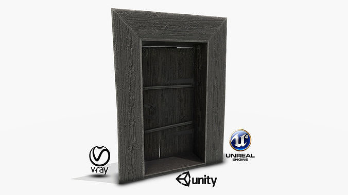 Old Russian Door 01 Low-poly 3D model