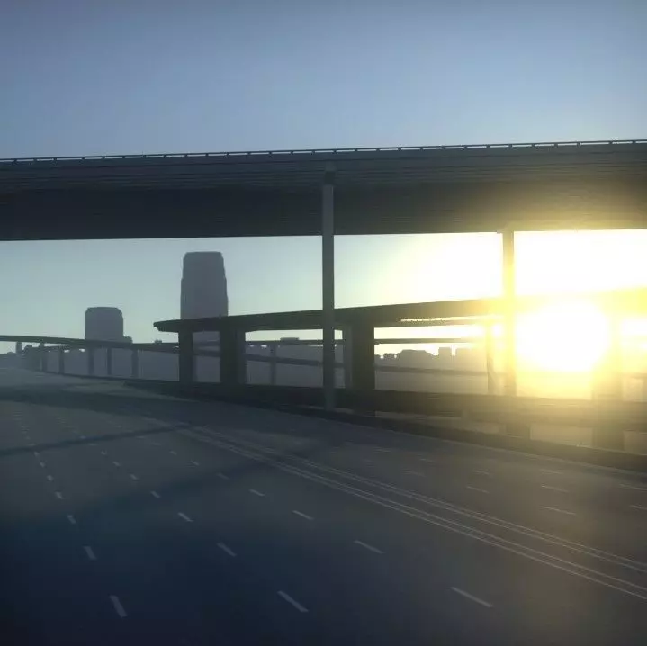 Freeway05 sunset on freeway 3D model