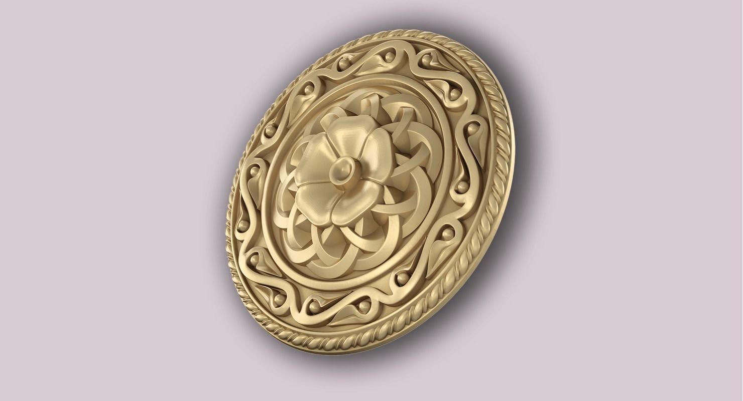 rosette ornament ortodox style 3D print model_3