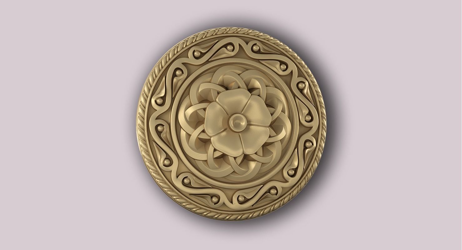 rosette ornament ortodox style 3D print model_6