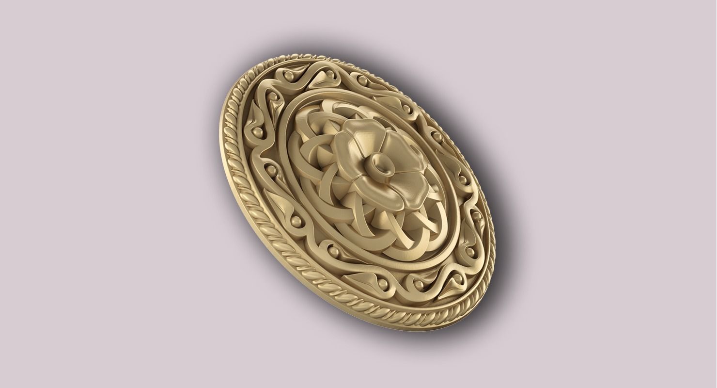 rosette ornament ortodox style 3D print model_5