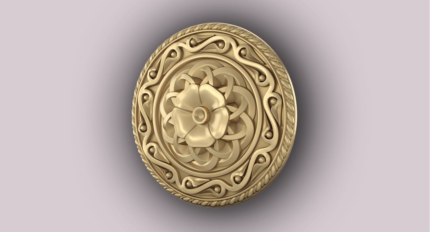rosette ornament ortodox style 3D print model_1