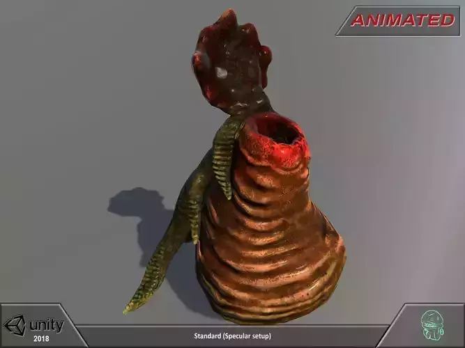 Alien flora - plant 02 Low-poly 3D model